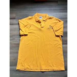 Le Best Puerto Vallarta Yellow Cotton Polo Shirt Mens XXL Heavy Weight Gecko